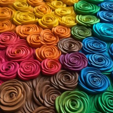 Patterns and decorations Rainbow roses 1 3d model